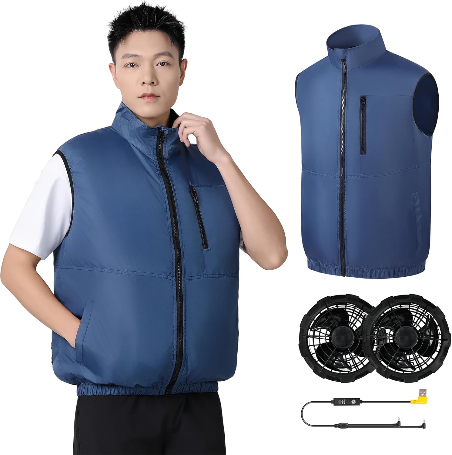 Amazon.co.jp: [Molifen] ファン付きベスト 空調作業服 ベスト